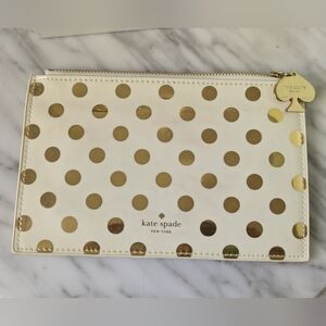 Kate Spade Gold Polka Dot Pencil Clutch